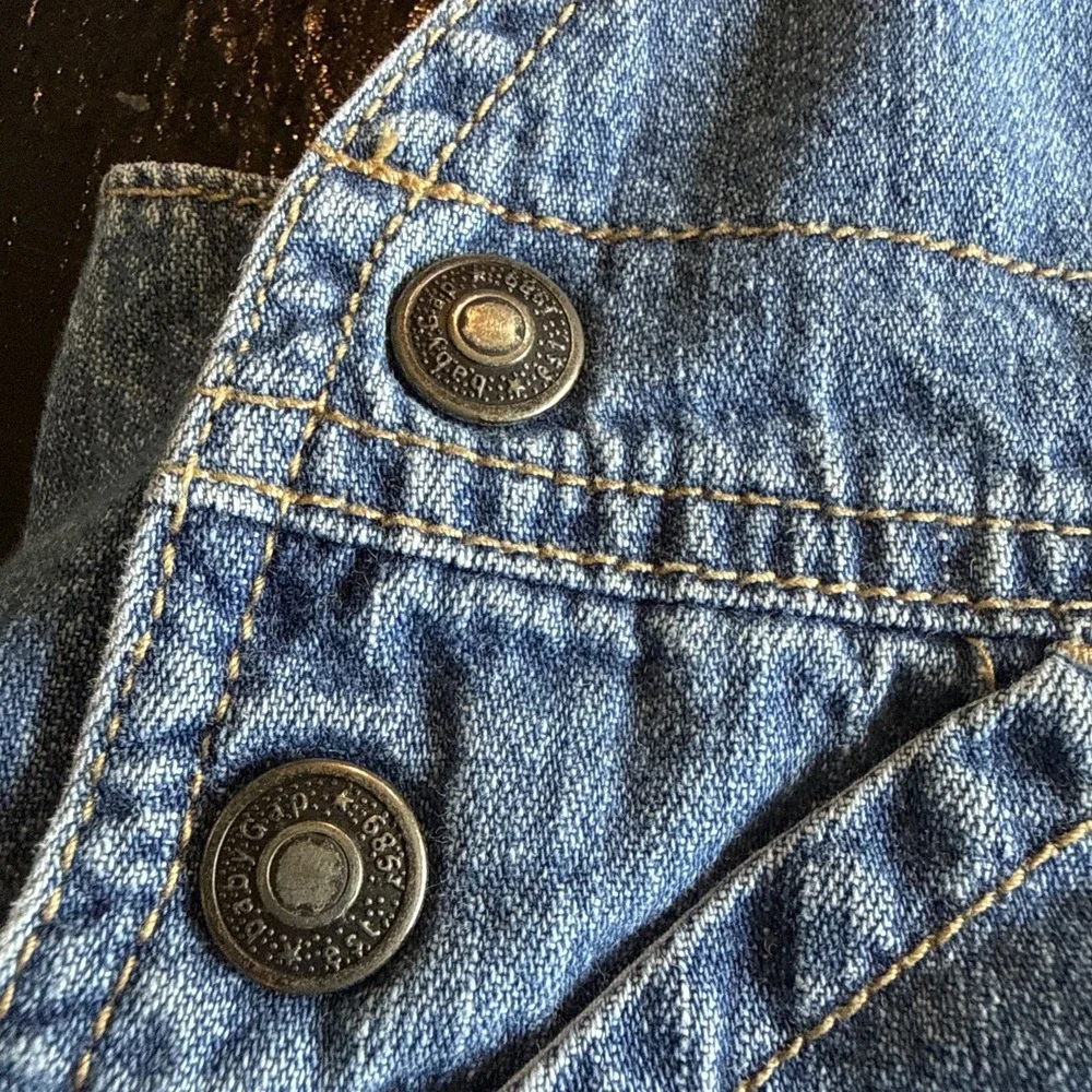 VTG Baby Gap Carpenter Lined Bibs Overalls Denim Jeans 3-6mo Y2K Logo 12/05 Bear
